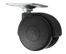 Møbelhjul svingbart dobbelt 40 mm - svart